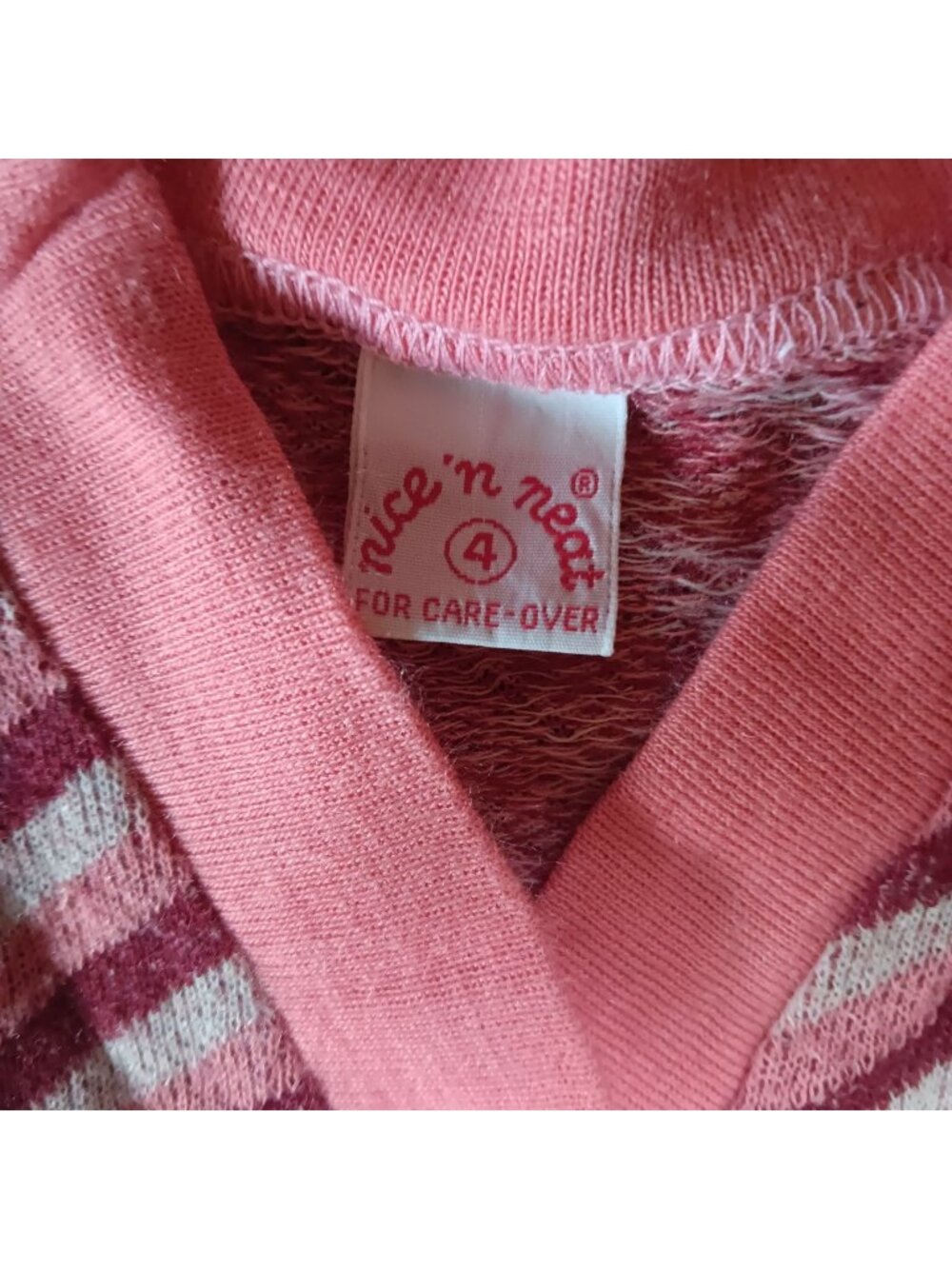 Vintage 70's Goucho Crop Top Girls 4T DiscoNice N Soft Pink Striped Knit Hippy